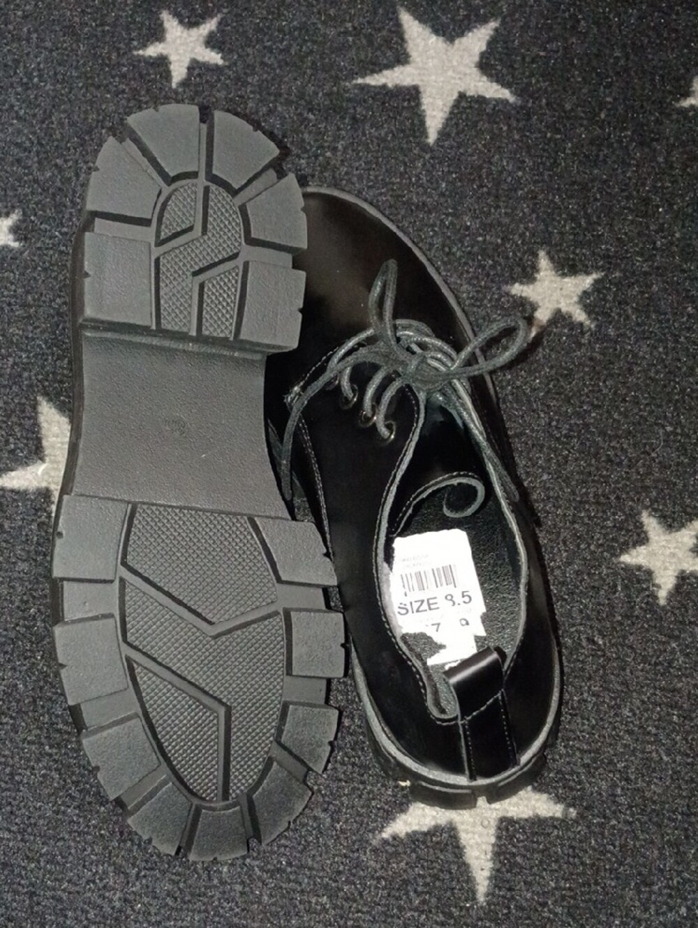 Madden Girl Black Patent Lace-Up Wedge Oxfords - Picture 4 of 4